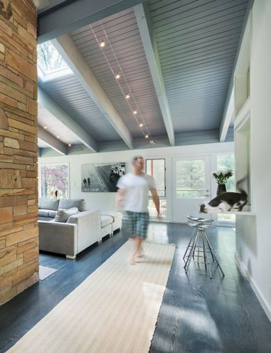 exposed beam mid-century modern